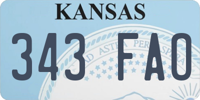 KS license plate 343FAO