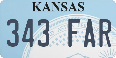 KS license plate 343FAR