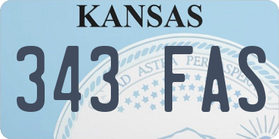 KS license plate 343FAS