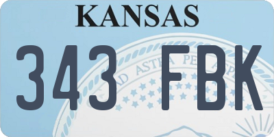 KS license plate 343FBK