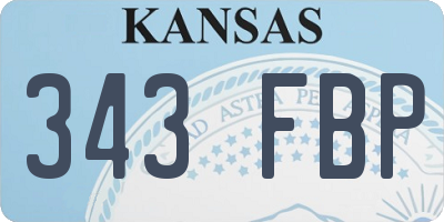 KS license plate 343FBP