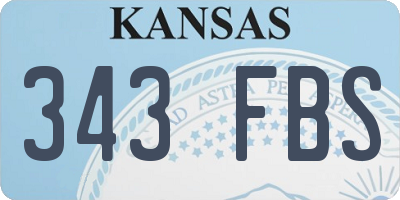 KS license plate 343FBS