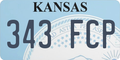 KS license plate 343FCP