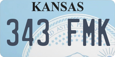 KS license plate 343FMK