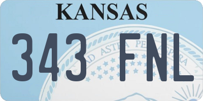 KS license plate 343FNL