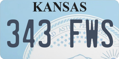 KS license plate 343FWS