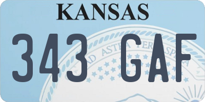 KS license plate 343GAF