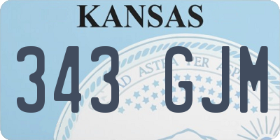 KS license plate 343GJM