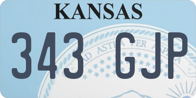 KS license plate 343GJP