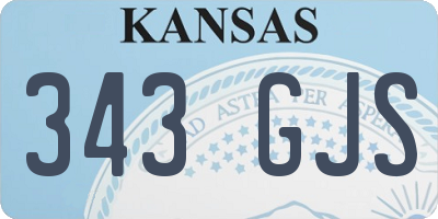 KS license plate 343GJS