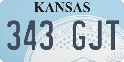 KS license plate 343GJT