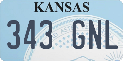 KS license plate 343GNL
