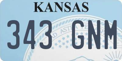 KS license plate 343GNM