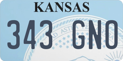 KS license plate 343GNO