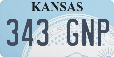 KS license plate 343GNP