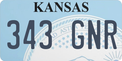 KS license plate 343GNR