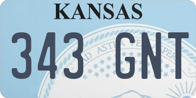 KS license plate 343GNT