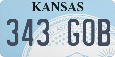 KS license plate 343GOB