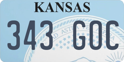 KS license plate 343GOC