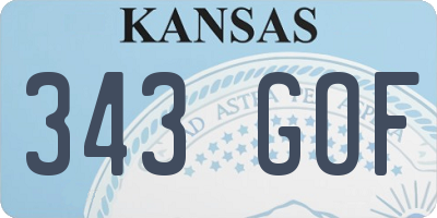 KS license plate 343GOF