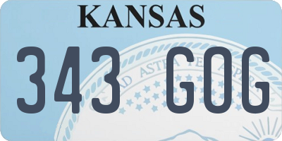 KS license plate 343GOG