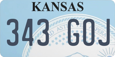 KS license plate 343GOJ