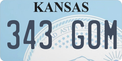 KS license plate 343GOM
