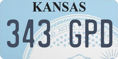 KS license plate 343GPD