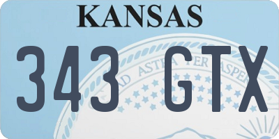 KS license plate 343GTX