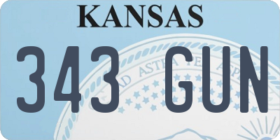 KS license plate 343GUN