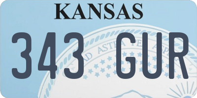KS license plate 343GUR