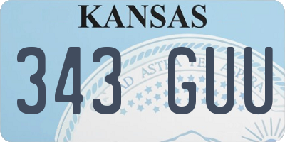 KS license plate 343GUU