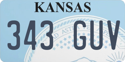 KS license plate 343GUV