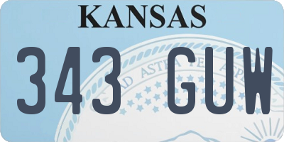 KS license plate 343GUW