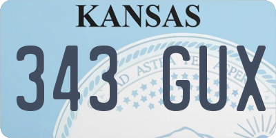 KS license plate 343GUX