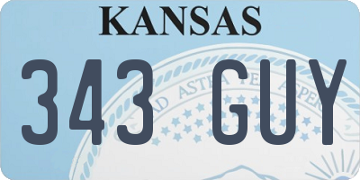 KS license plate 343GUY