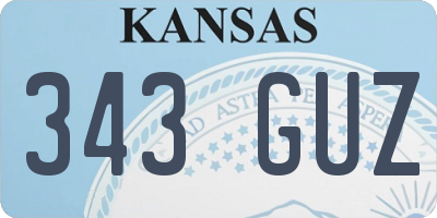 KS license plate 343GUZ
