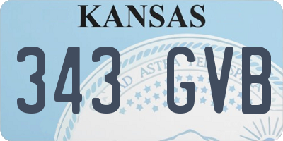 KS license plate 343GVB