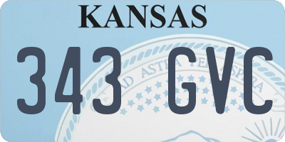 KS license plate 343GVC