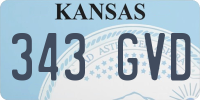 KS license plate 343GVD