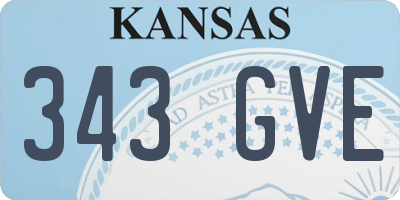 KS license plate 343GVE