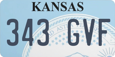 KS license plate 343GVF