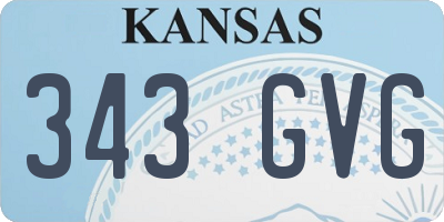 KS license plate 343GVG