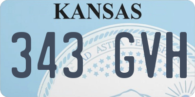 KS license plate 343GVH