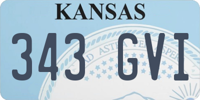 KS license plate 343GVI