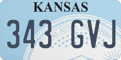 KS license plate 343GVJ