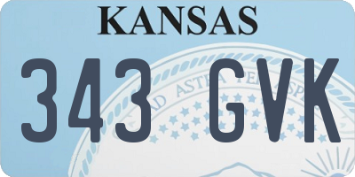 KS license plate 343GVK