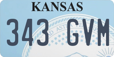 KS license plate 343GVM