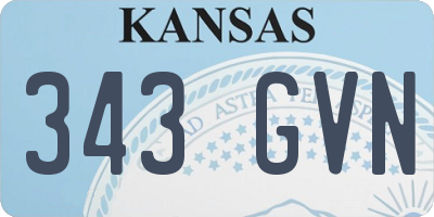 KS license plate 343GVN