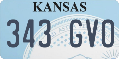 KS license plate 343GVO